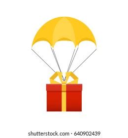 Parachute Parcel Delivery Composition Stock Vector Royalty Free