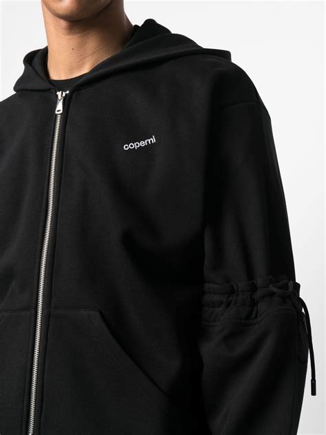 Coperni Embroidered Logo Zip Up Hoodie Farfetch