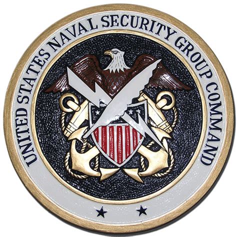 Navy Usn Security Group Command Seal Wooden Plaque Us Federal