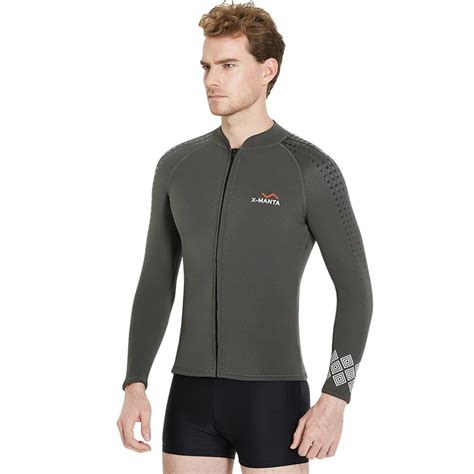 Men S Mm Wetsuits Jacket Long Sleeve Neoprene Wetsuits Top Mm