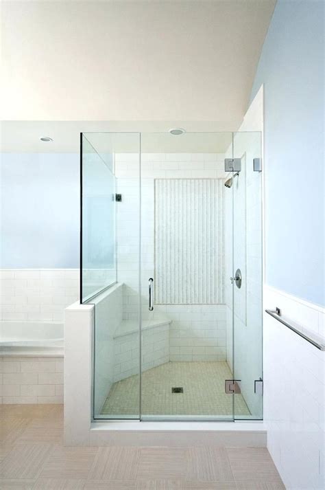 Half Wall Shower Glass Half Wall Shower Enclosure Extraordinary Doors In Bathroom Contemporary