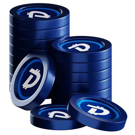 Free DigiByte DGB Coin Stacks Cryptocurrency 3D Render Illustration