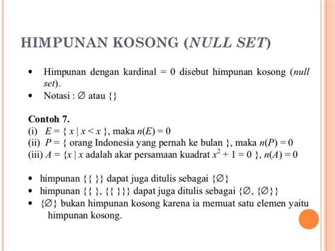 Contoh Soal Himpunan Kosong