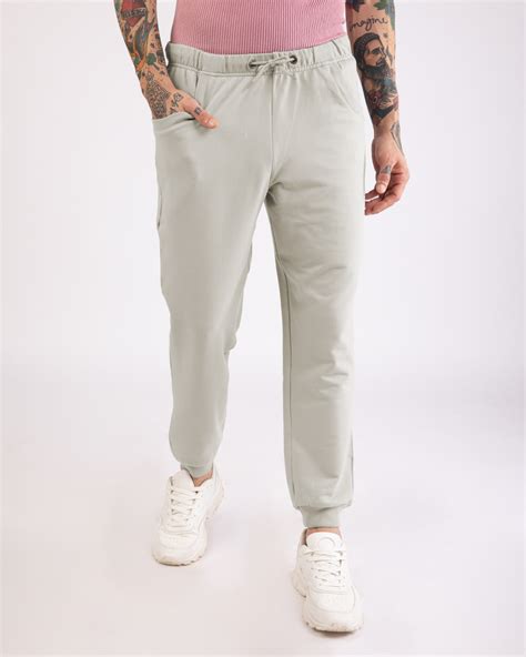 Buy Light Grey Plain Joggers For Men Online India