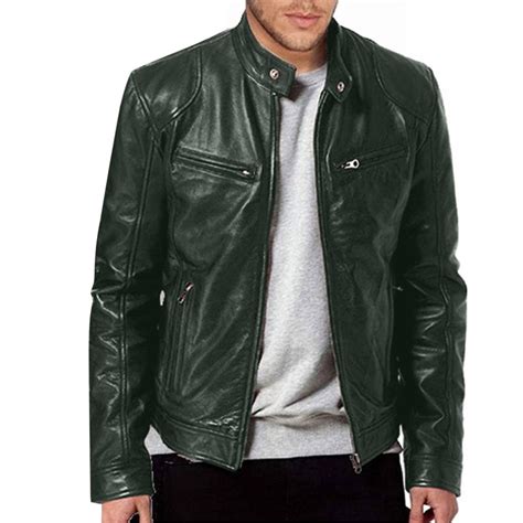 Oglccg Men S Vintage Faux Leather Jackets Fall Fashion Regular Fit