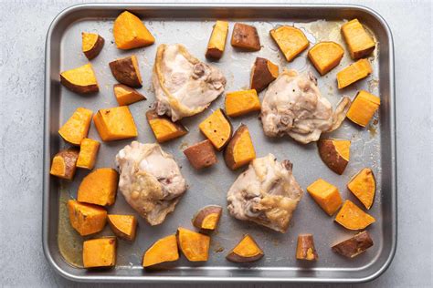 Roasted Sheet Pan Chicken Sweet Potatoes And Broccoli Recipe