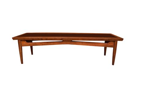 Mid Century Modern Surfboard Coffee Table American Of Martinsville Dania Collection Walnut Black