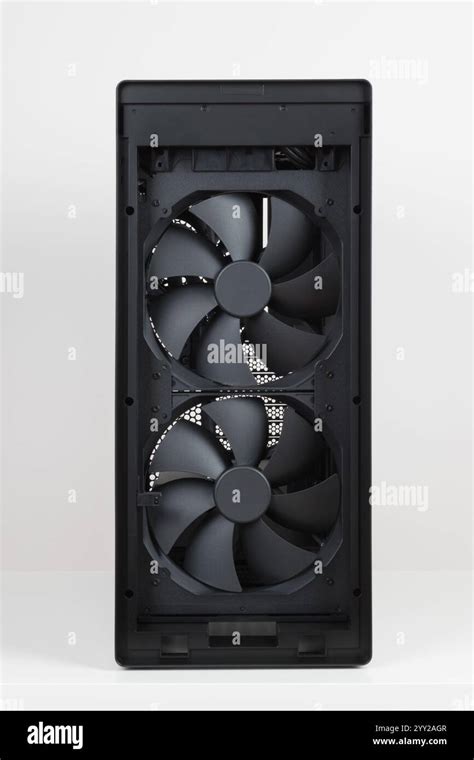 front view  empty big tower pc case chassis  pre installed