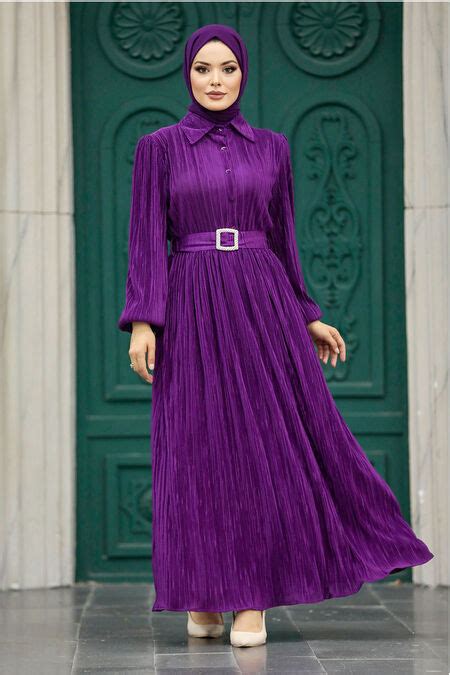 Purple Hijab Maxi Dress 5936MOR Neva Style