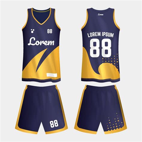 Realistic Basketball Jersey Front and Back View Mockup 14424656 Vector ...