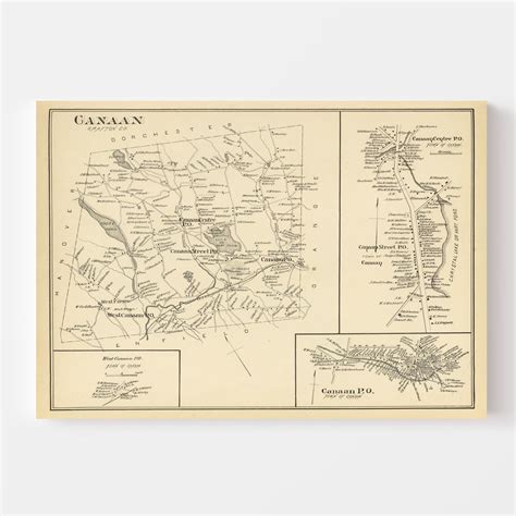 Vintage Map of Canaan, New Hampshire 1892 by Ted's Vintage Art