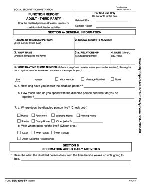 Ssa 3369 Bk Forms And Templates Fillable Printable Samples For PDF