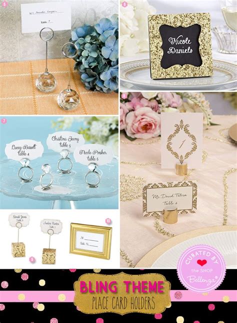 Bling Themed Wedding Favors Place Card Holders That Sparkle And Shine