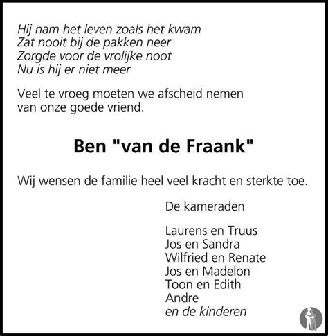 Bernardus Johannes Ben Van De Fraank Veldhuis 27 05 2014