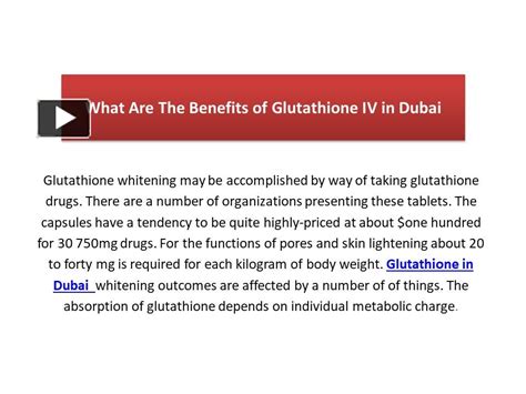 Ppt What Are The Benefits Of Glutathione Iv In Dubai Powerpoint