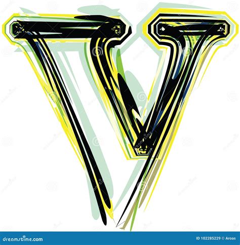 Font Illustration Letter V Stock Vector Illustration Of Letter 102285229