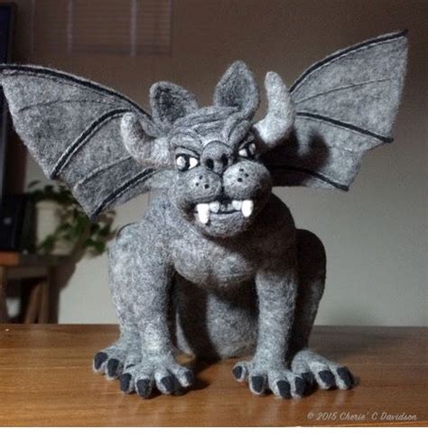 Needle Felted Gargoyle By Cherie Davidson Featured On Livingfelt