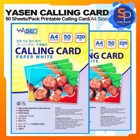 Yasen High Quality Calling Card Paper A Size Matte Gsm White