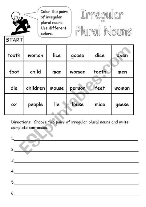 Plural Nouns Regular And Irregular