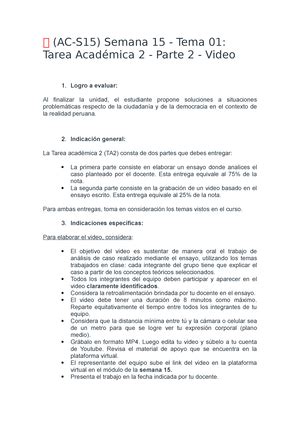 Tarea Academica Ciudadania S Semana Tema Tarea