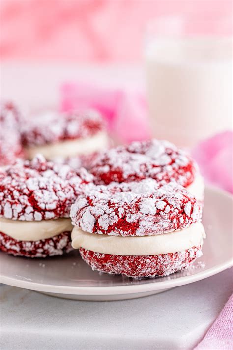 Red Velvet Sandwich Cookies With Cream Cheese Frosting