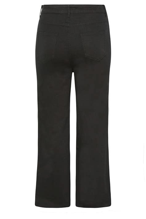 Plus Size Black Stretch Wide Leg Jeans Yours Clothing