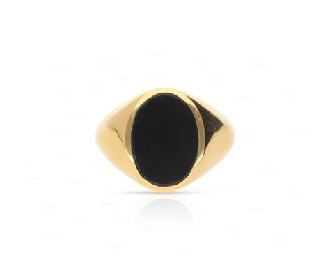 14K Gold Black Onyx Signet Ring Fine Jewelry Etsy