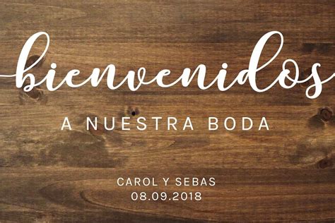 Cartel De Madera Bienvenidos Boda Bcn Letters