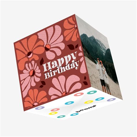 Happy Birthday Flowers Confetti Exploding Greetings Card Boomf