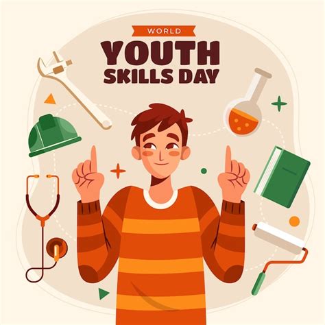 Premium Vector Flat Illustration For World Youth Skills Day Awareness