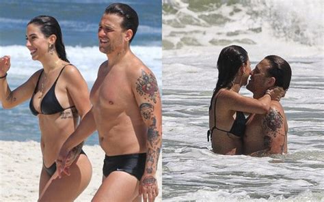 Gabi Brandt E Saulo P Ncio Trocam Muitos Beijos Em Dia De Praia Quem