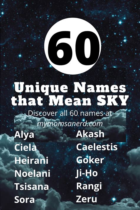 Names That Mean Sky 60 Great Ideas For Boys And Girls • My Moms A Nerd