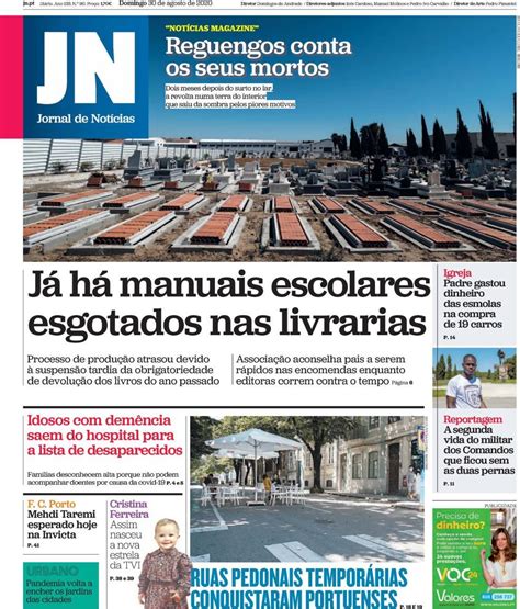 Portadas de la Prensa portuguesa y gallega en el último domingo de agosto