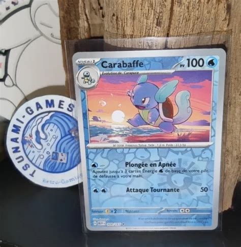 CARTE POKÉMON EV3 5 151 Fr CARABAFFE Reverse 008 165 Sous sleeve