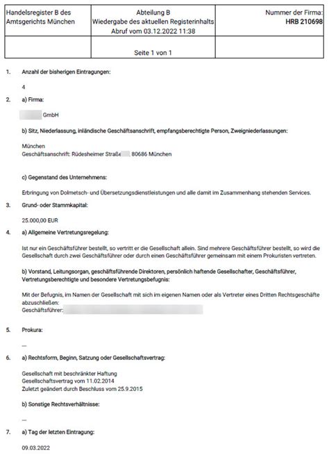 Beispiel Handelsregisterauszug Muster Und Erl Uterungen