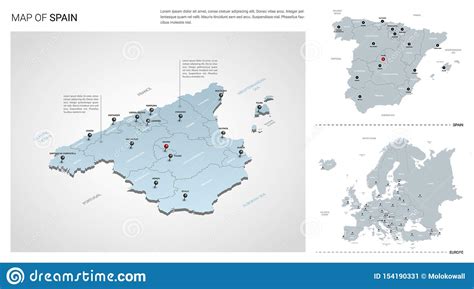 Spain Map Country Abstract Silhouette From Wavy Blue Space Sinus