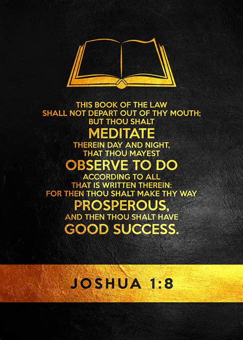 Joshua 1 8 Bible Verse Wall Art Digital Art By Bible Verse Fine Art