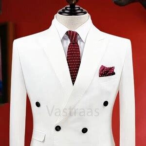 Vastraas New Stylish Partywear Formal Tuxedo Suits For Men In White