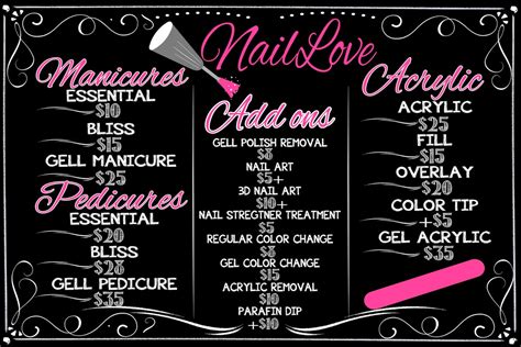 Nail Salon Sign Beauty Salon Sign Custom Nail Price Business Etsy