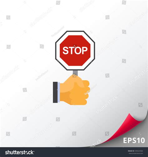 Hand Holding Stop Sign Stock Vector Royalty Free 599424560 Shutterstock