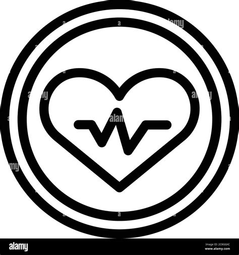 Workout Senior Healthy Heart Icon Outline Style Stock Vector Image