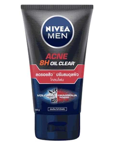 Nivea Men Acne 8h Oil Clear Mud Foam นีเวีย เมน แอคเน่ ออย เคลียร์ มัดโฟม 100g Th