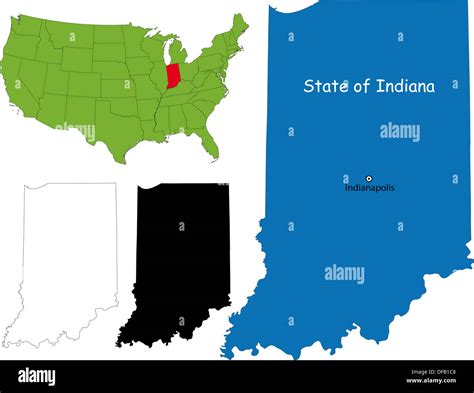 Map Of Indiana State Hi Res Stock Photography And Images Alamy