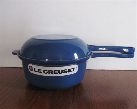 Le Creuset Cobalt Blue Enamel Cast Iron 18 Saucepan Skillet - Etsy