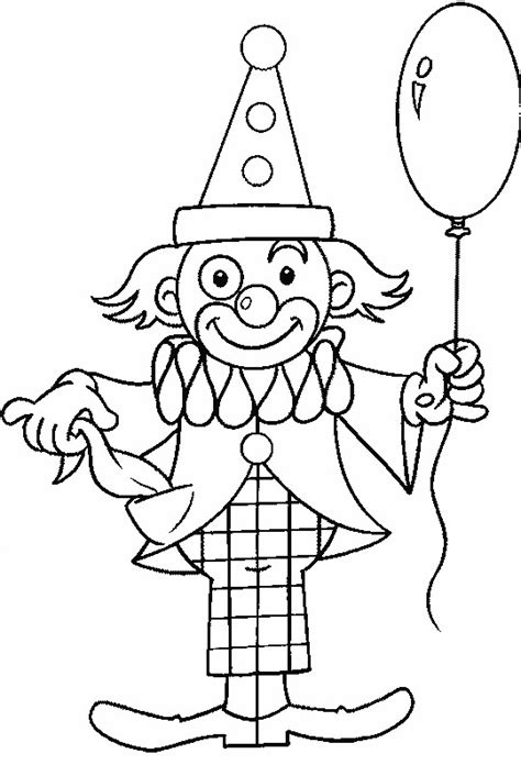 Coloriage Un ballon dans la main de clown dessin gratuit à imprimer