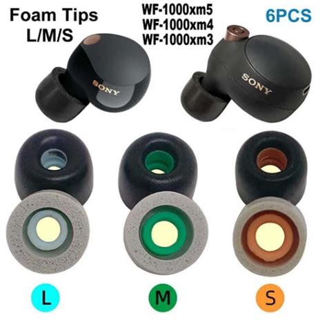 Memory Foam Ear Tips For Sony WF 1000XM5 WF 1000XM4 WF1000XM3 LinkBuds