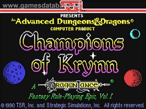 Champions Of Krynn Commodore 64 Artwork Title Screen