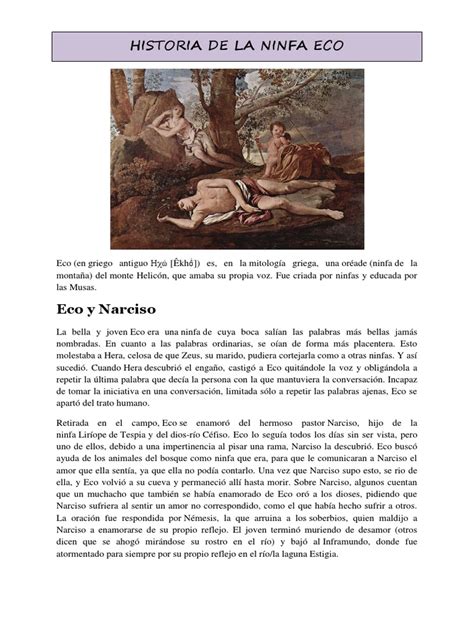 Historia De La Ninfa Eco Pdf