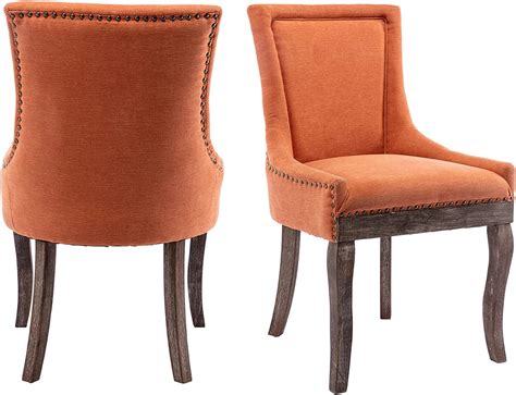 Aoowow Fabric Farmhouse Upholstered Side Chairs Set Of 2