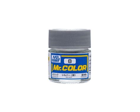 GSI Creos Mr Hobby C8 Metallic Silver Acrylic Hobby Paint 10ml